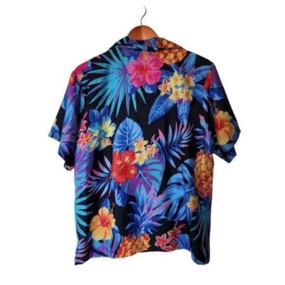 King Kameha Hawaiian Shirt Mens Short Sleeve Front Pocket Floral XL Lightweight - Picture 7 of 8